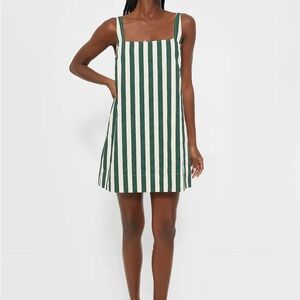 Green and White Striped Dress